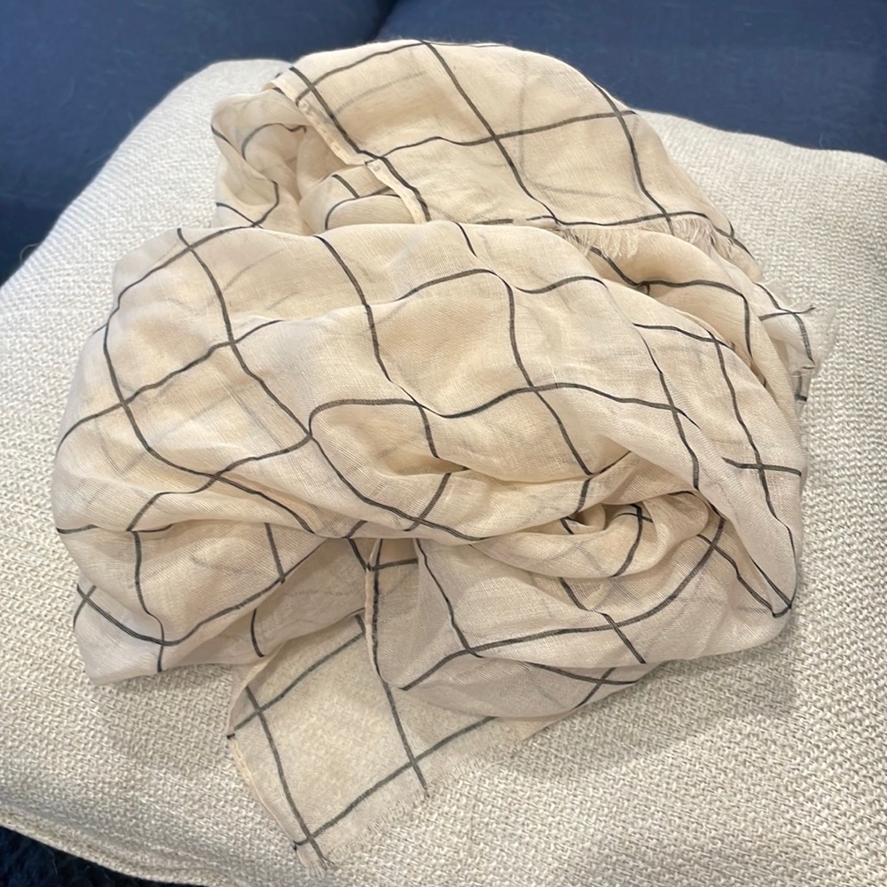 Rachel Pally Ivory Grid Scarf